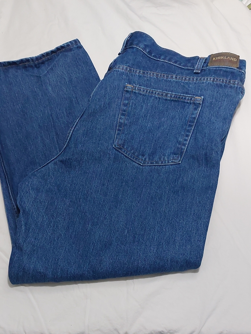 Kirkland Signature Men's Dark Blue Relaxed Straight Jeans Suxe 44x30